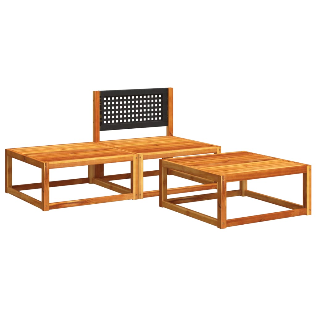 3-delige tuinbankset met kussens acaciahout & rotan is nu te koop bij PeponiXL, paradijselijk wonen!