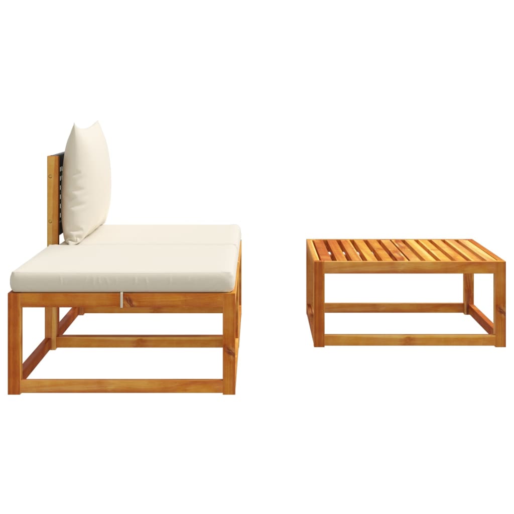 3-delige tuinbankset met kussens acaciahout & rotan is nu te koop bij PeponiXL, paradijselijk wonen!