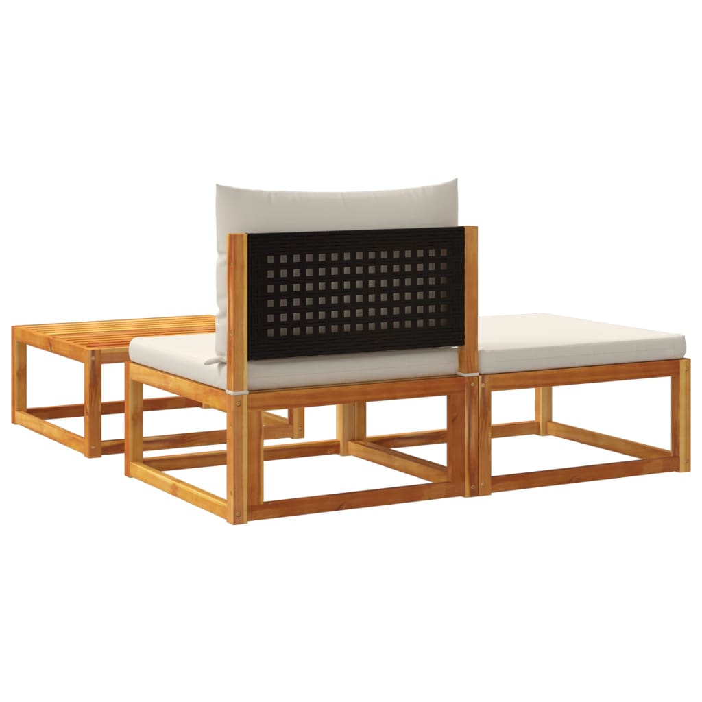 3-delige tuinbankset met kussens acaciahout & rotan is nu te koop bij PeponiXL, paradijselijk wonen!
