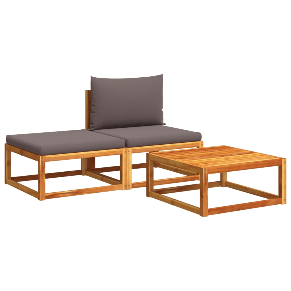 3-delige tuinbankset met kussens acaciahout & rotan is nu te koop bij PeponiXL, paradijselijk wonen!