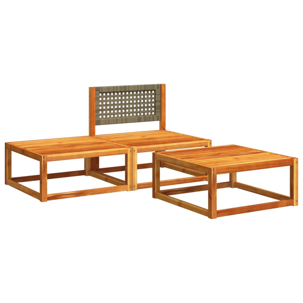 3-delige tuinbankset met kussens acaciahout & rotan is nu te koop bij PeponiXL, paradijselijk wonen!