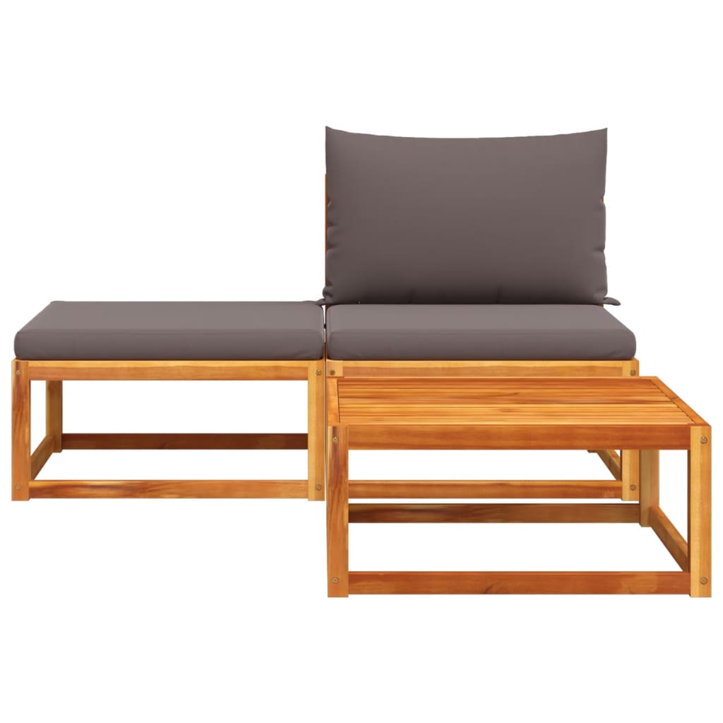 3-delige tuinbankset met kussens acaciahout & rotan is nu te koop bij PeponiXL, paradijselijk wonen!