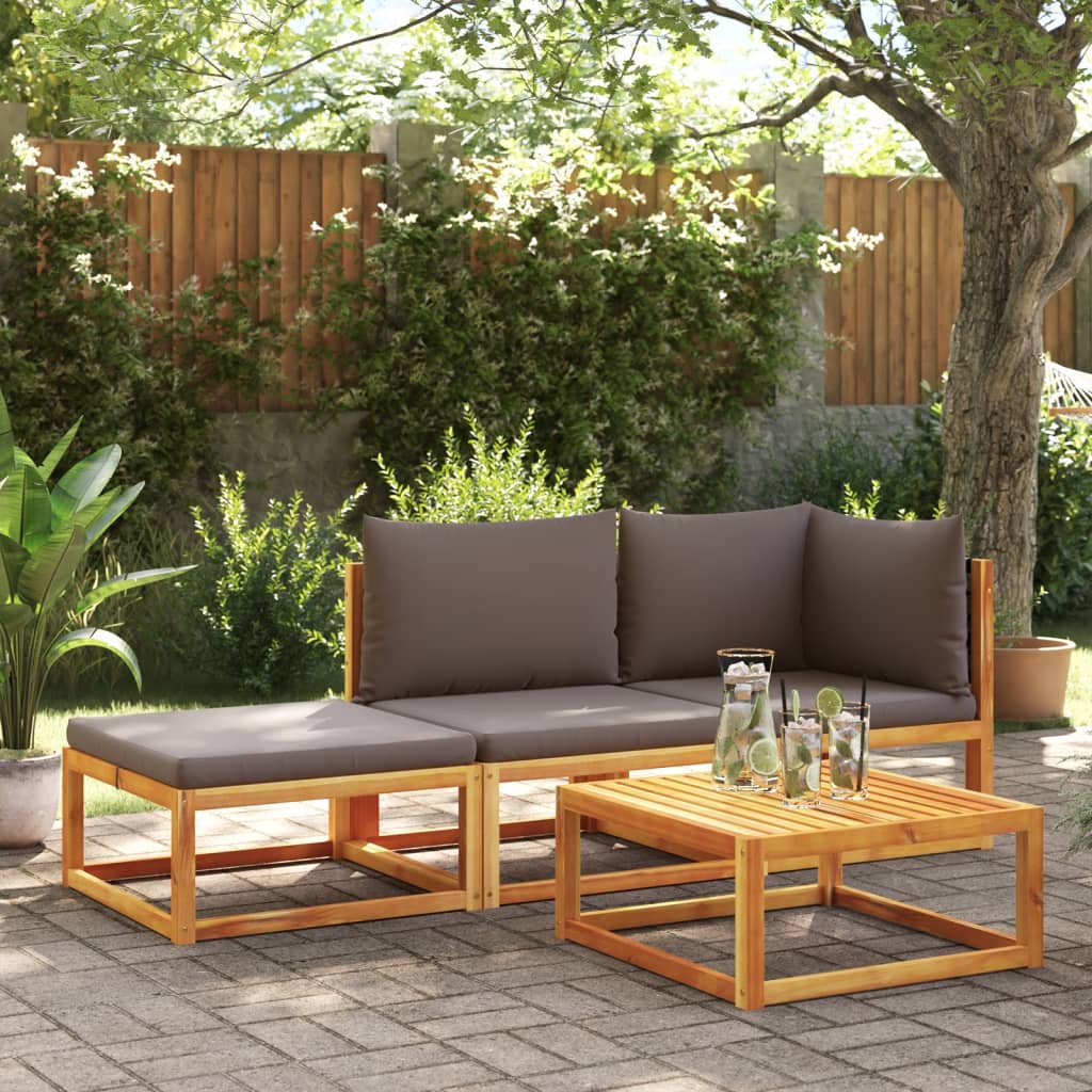 Tuinbank met kussens 2-zits acaciahout & rotan is nu te koop bij PeponiXL, paradijselijk wonen!