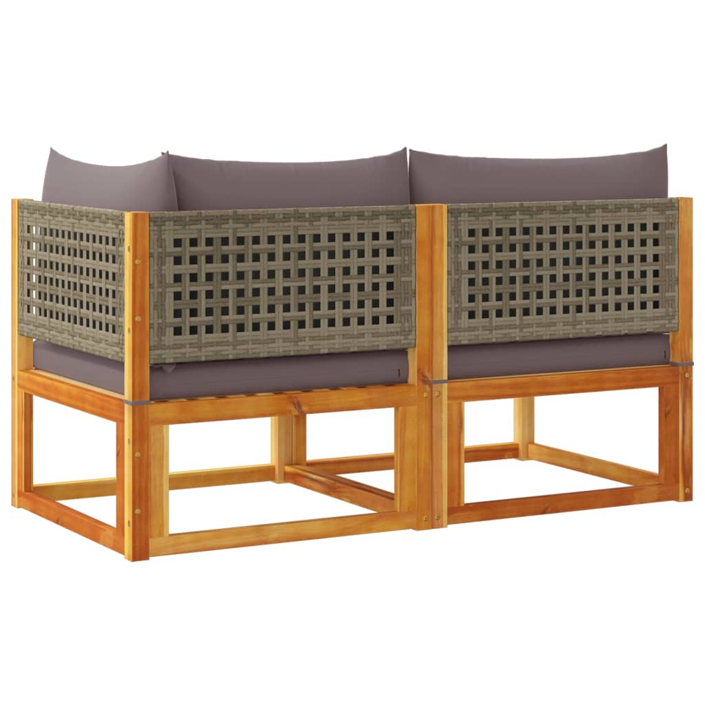 Tuinbank met kussens 2-zits acaciahout & rotan is nu te koop bij PeponiXL, paradijselijk wonen!