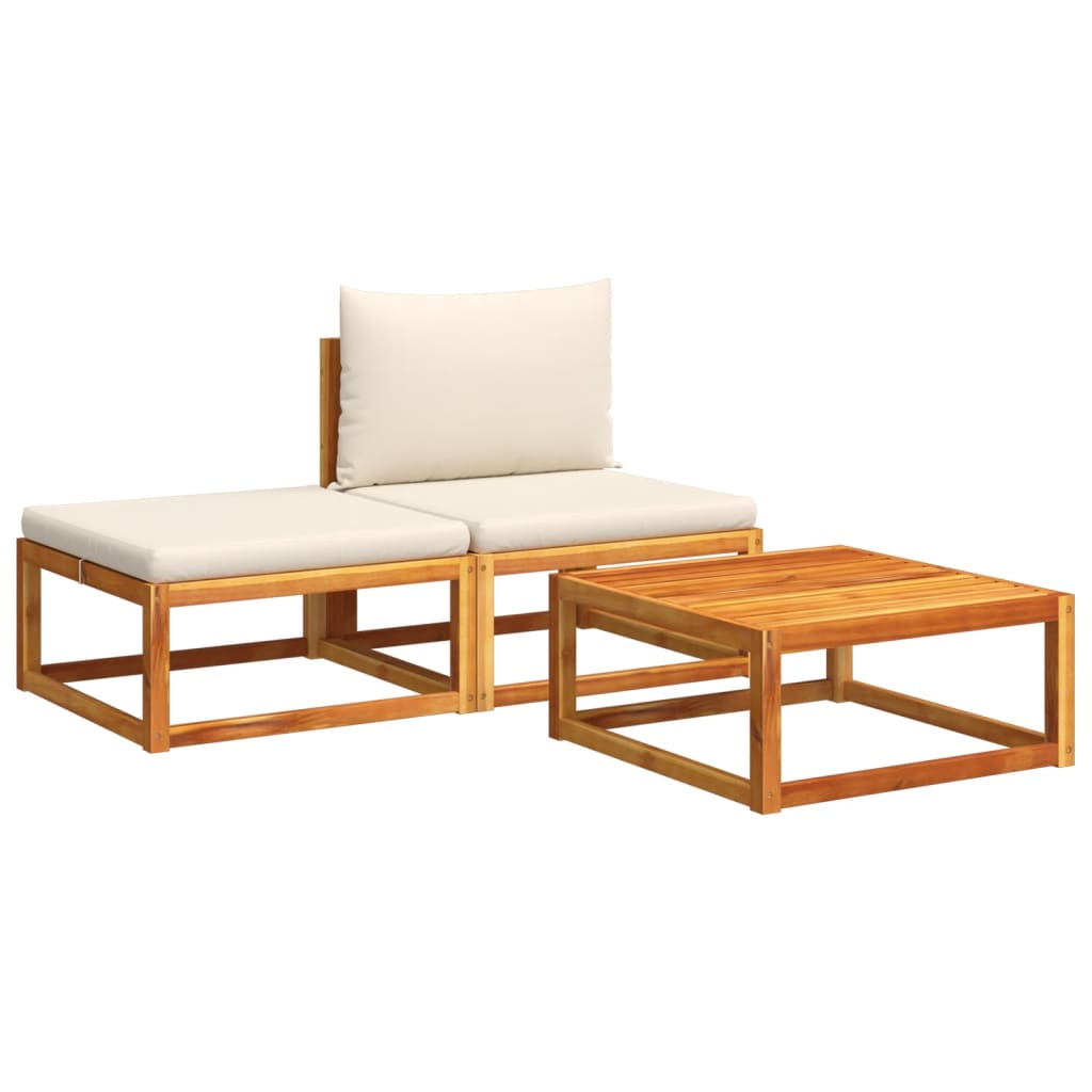 3-delige tuinbankset met kussens acaciahout & rotan is nu te koop bij PeponiXL, paradijselijk wonen!