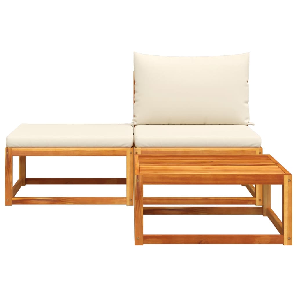 3-delige tuinbankset met kussens acaciahout & rotan is nu te koop bij PeponiXL, paradijselijk wonen!
