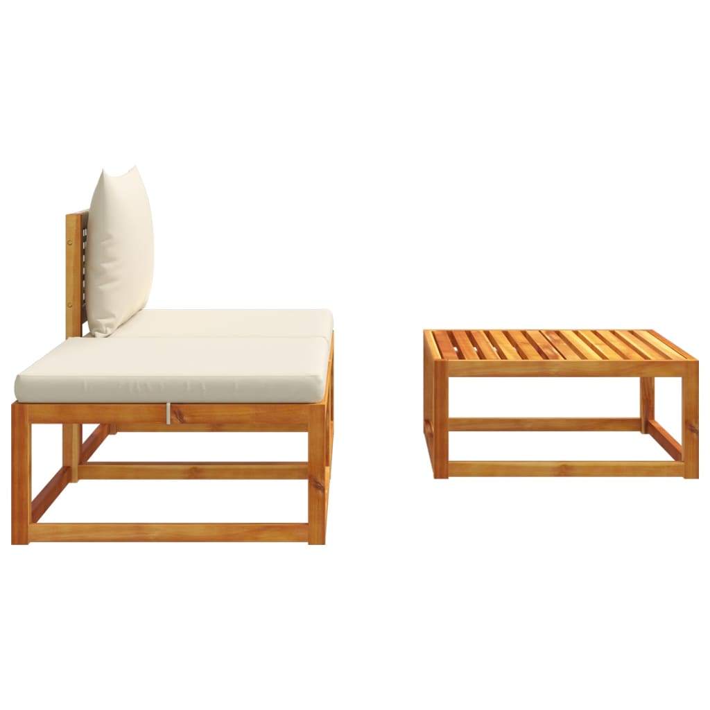 3-delige tuinbankset met kussens acaciahout & rotan is nu te koop bij PeponiXL, paradijselijk wonen!
