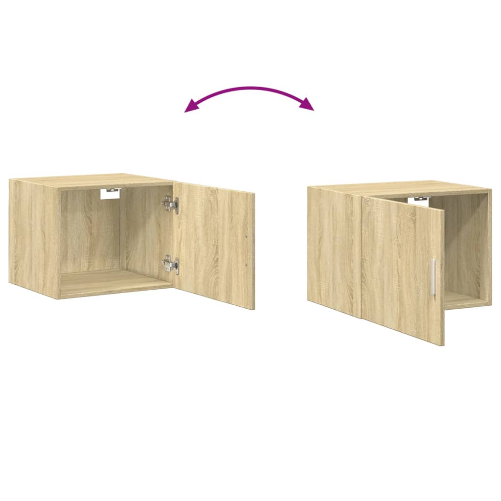 Wandkast 50x42,5x40 cm bewerkt hout sonoma eikenkleurig is nu te koop bij PeponiXL, paradijselijk wonen!