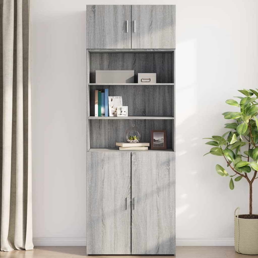 Wandkast 80x42,5x40 cm bewerkt hout grijs sonoma eikenkleurig is nu te koop bij PeponiXL, paradijselijk wonen!