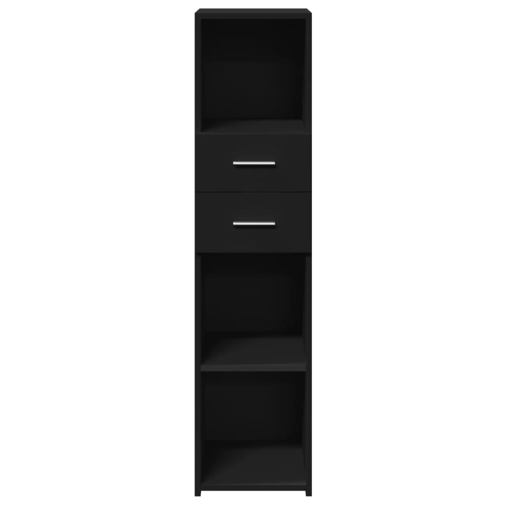 Hoge kast 30x42,5x124 cm bewerkt hout zwart is nu te koop bij PeponiXL, paradijselijk wonen!