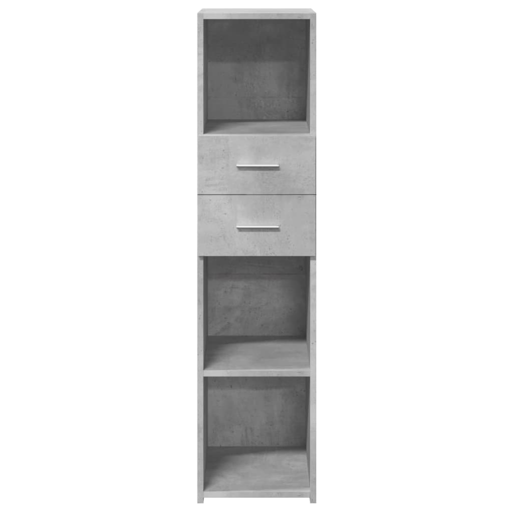 Hoge kast 30x42,5x124 cm bewerkt hout betongrijs is nu te koop bij PeponiXL, paradijselijk wonen!