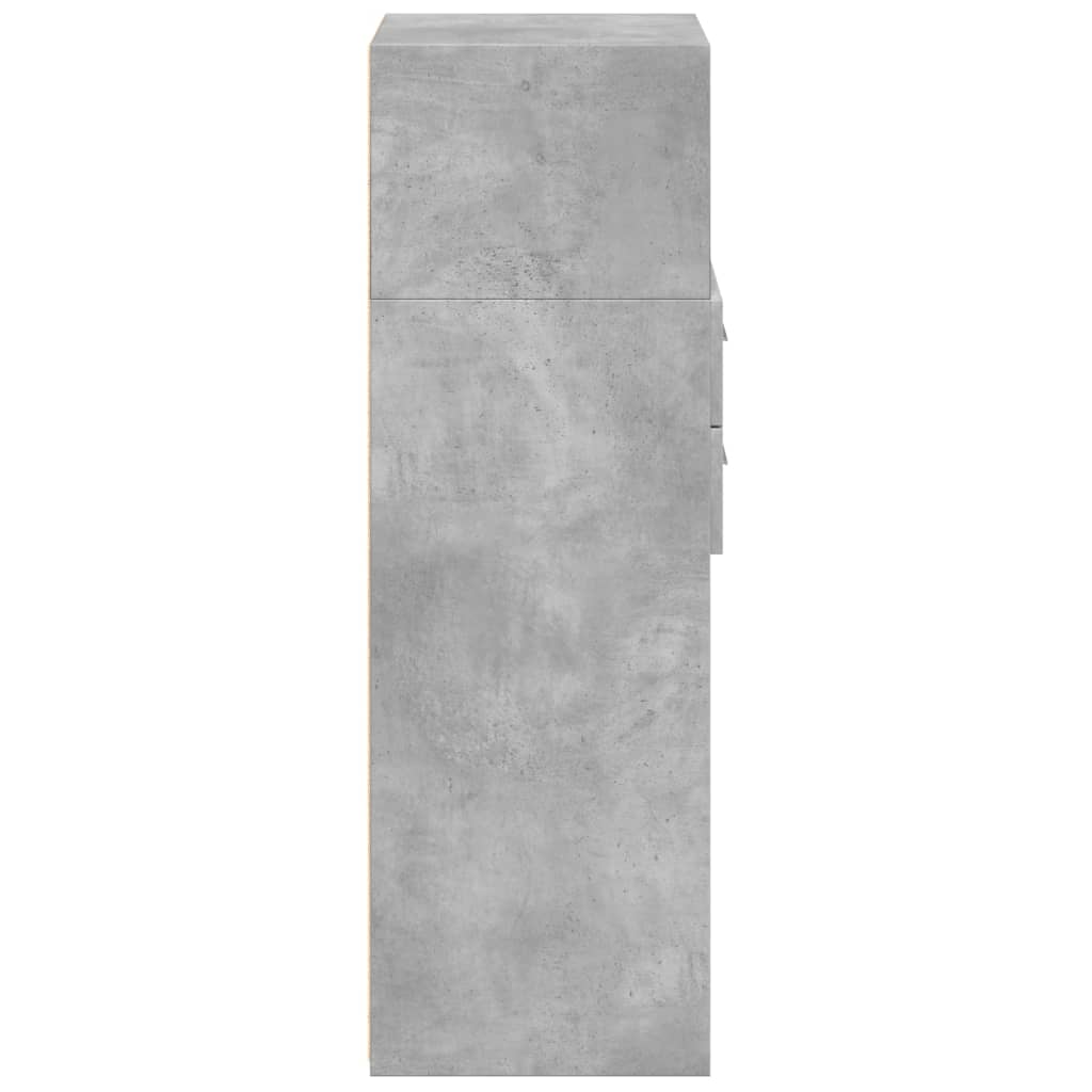 Hoge kast 30x42,5x124 cm bewerkt hout betongrijs is nu te koop bij PeponiXL, paradijselijk wonen!