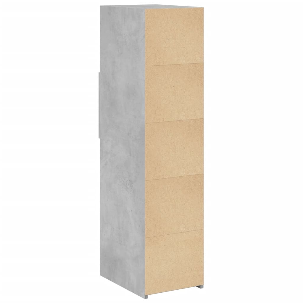 Hoge kast 30x42,5x124 cm bewerkt hout betongrijs is nu te koop bij PeponiXL, paradijselijk wonen!