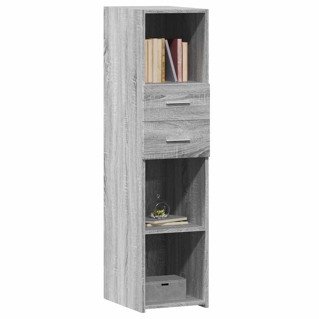 Hoge kast 30x42,5x124 cm bewerkt hout grijs sonoma eikenkleur is nu te koop bij PeponiXL, paradijselijk wonen!