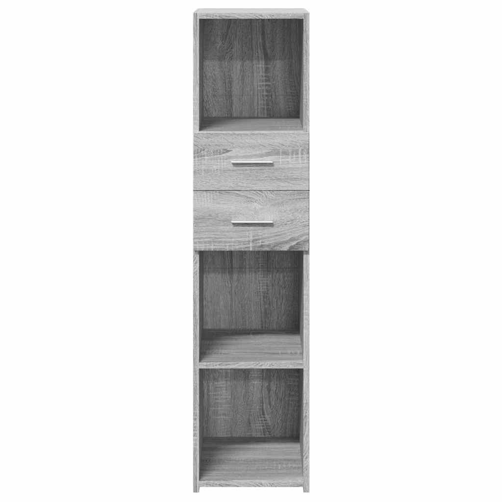 Hoge kast 30x42,5x124 cm bewerkt hout grijs sonoma eikenkleur is nu te koop bij PeponiXL, paradijselijk wonen!