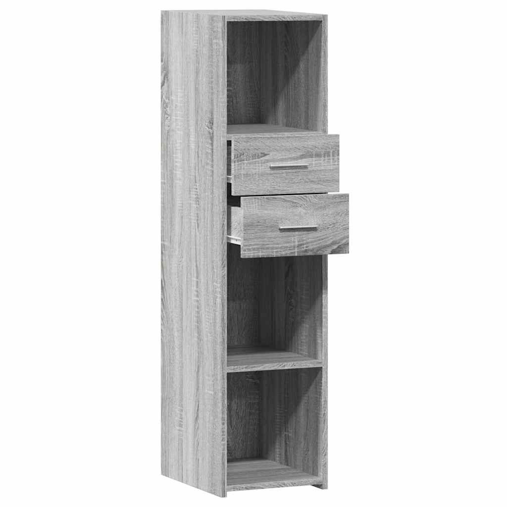 Hoge kast 30x42,5x124 cm bewerkt hout grijs sonoma eikenkleur is nu te koop bij PeponiXL, paradijselijk wonen!