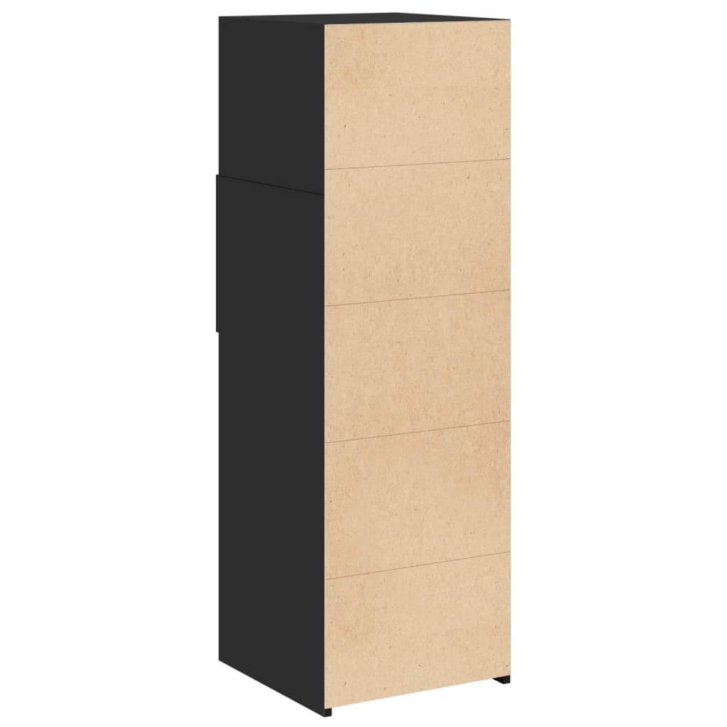 Hoge kast 40x42,5x124 cm bewerkt hout zwart is nu te koop bij PeponiXL, paradijselijk wonen!