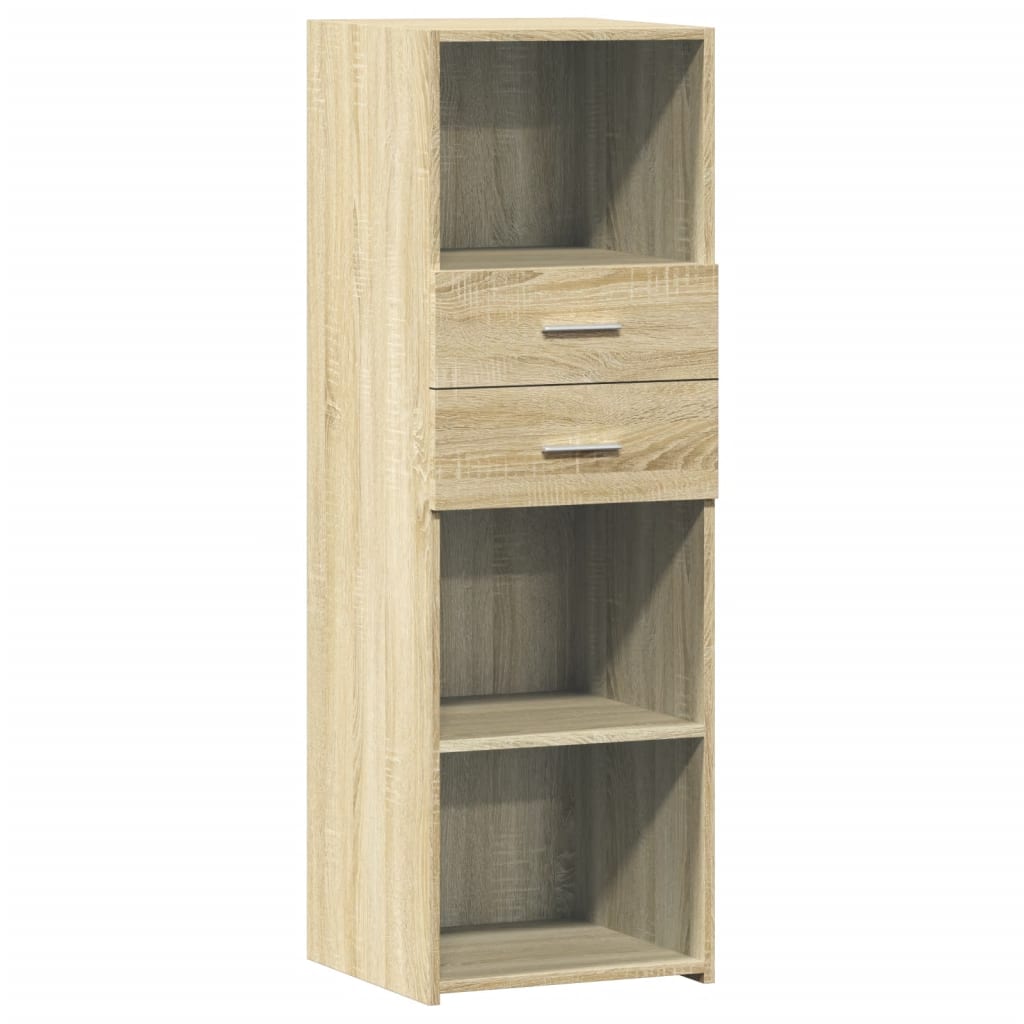 Hoge kast 40x42,5x124 cm bewerkt hout sonoma eikenkleurig is nu te koop bij PeponiXL, paradijselijk wonen!