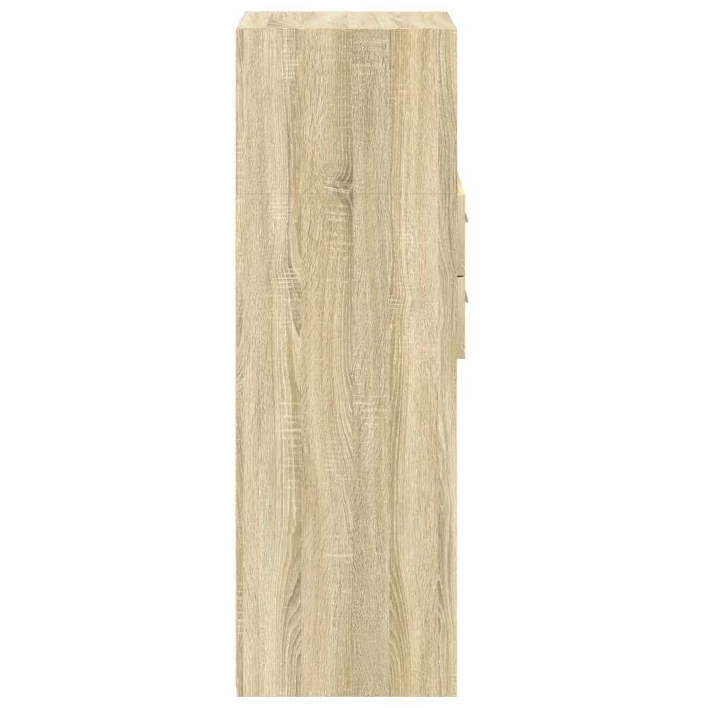 Hoge kast 40x42,5x124 cm bewerkt hout sonoma eikenkleurig is nu te koop bij PeponiXL, paradijselijk wonen!
