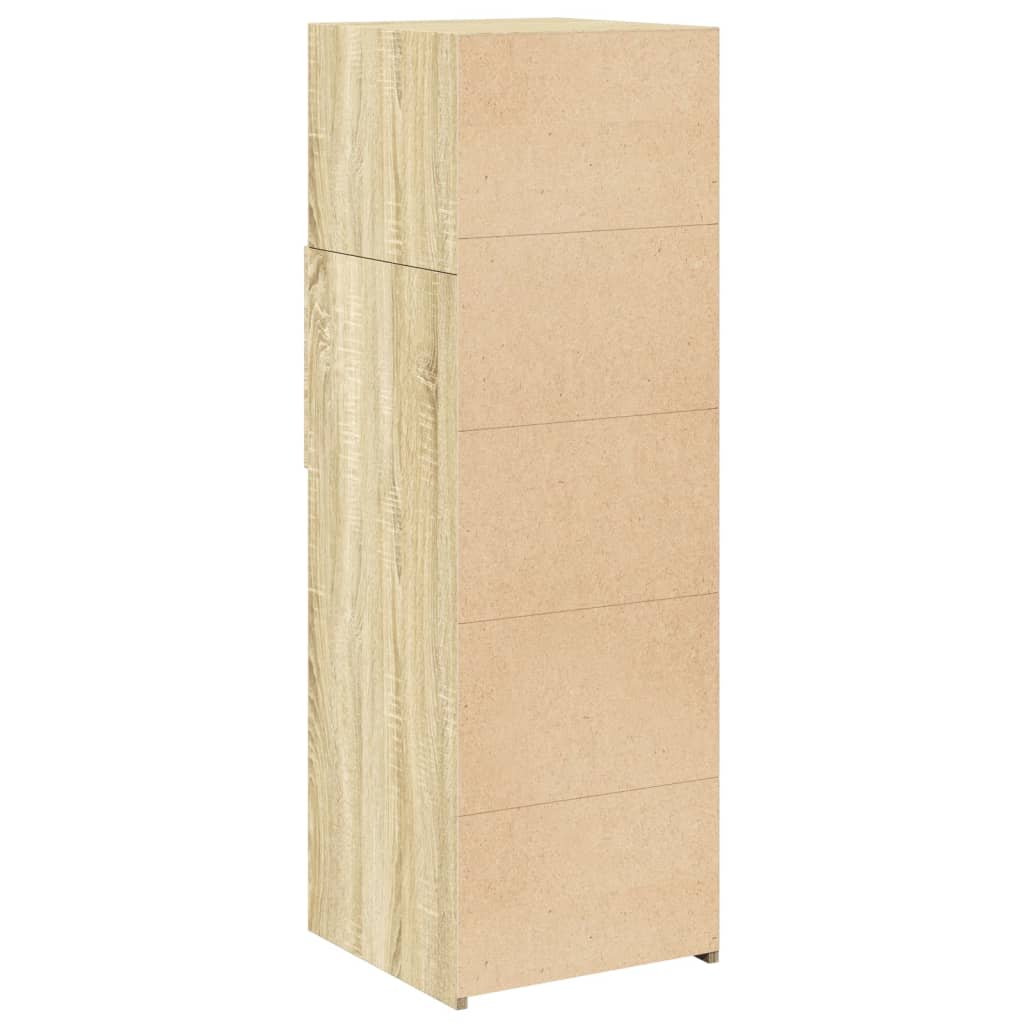 Hoge kast 40x42,5x124 cm bewerkt hout sonoma eikenkleurig is nu te koop bij PeponiXL, paradijselijk wonen!