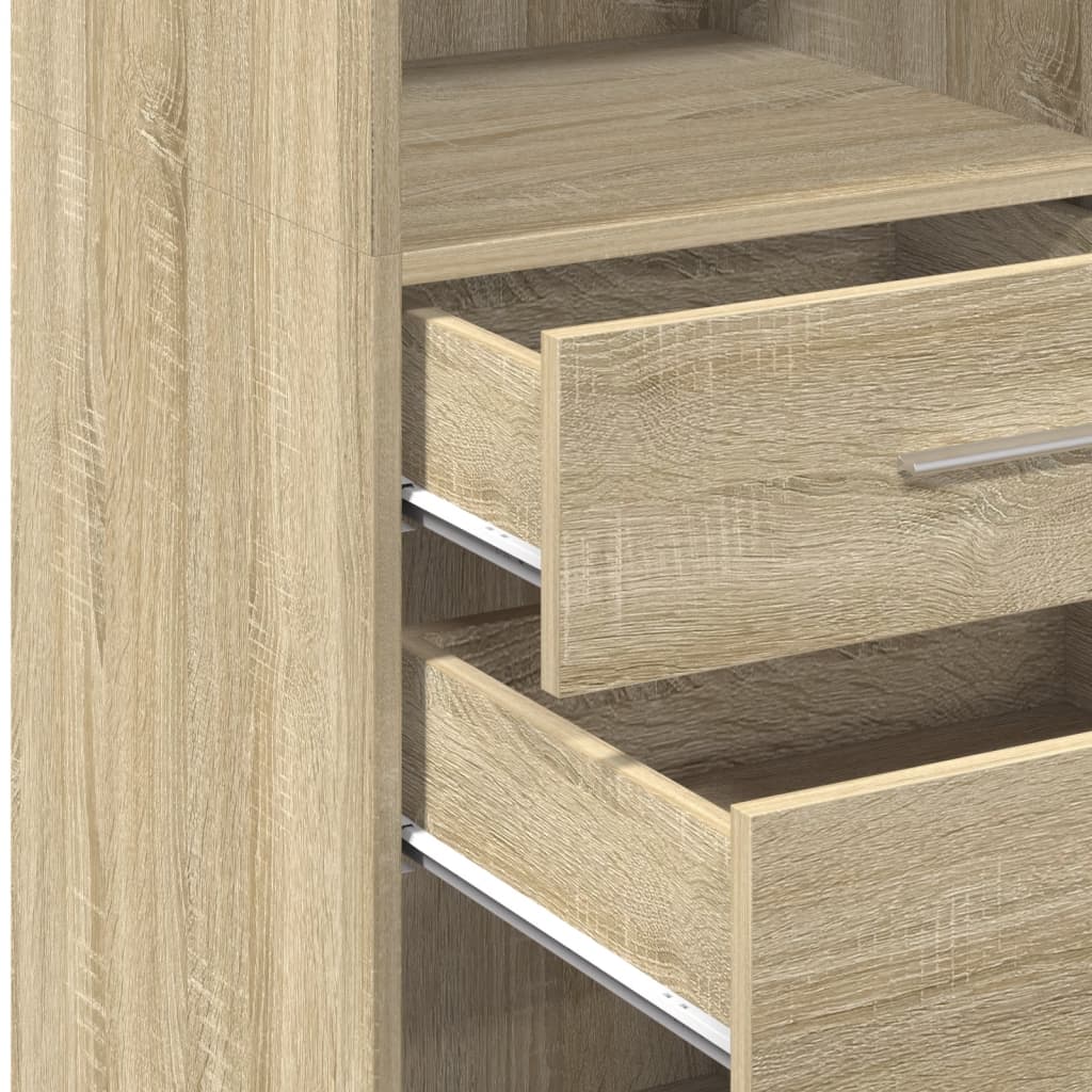 Hoge kast 40x42,5x124 cm bewerkt hout sonoma eikenkleurig is nu te koop bij PeponiXL, paradijselijk wonen!