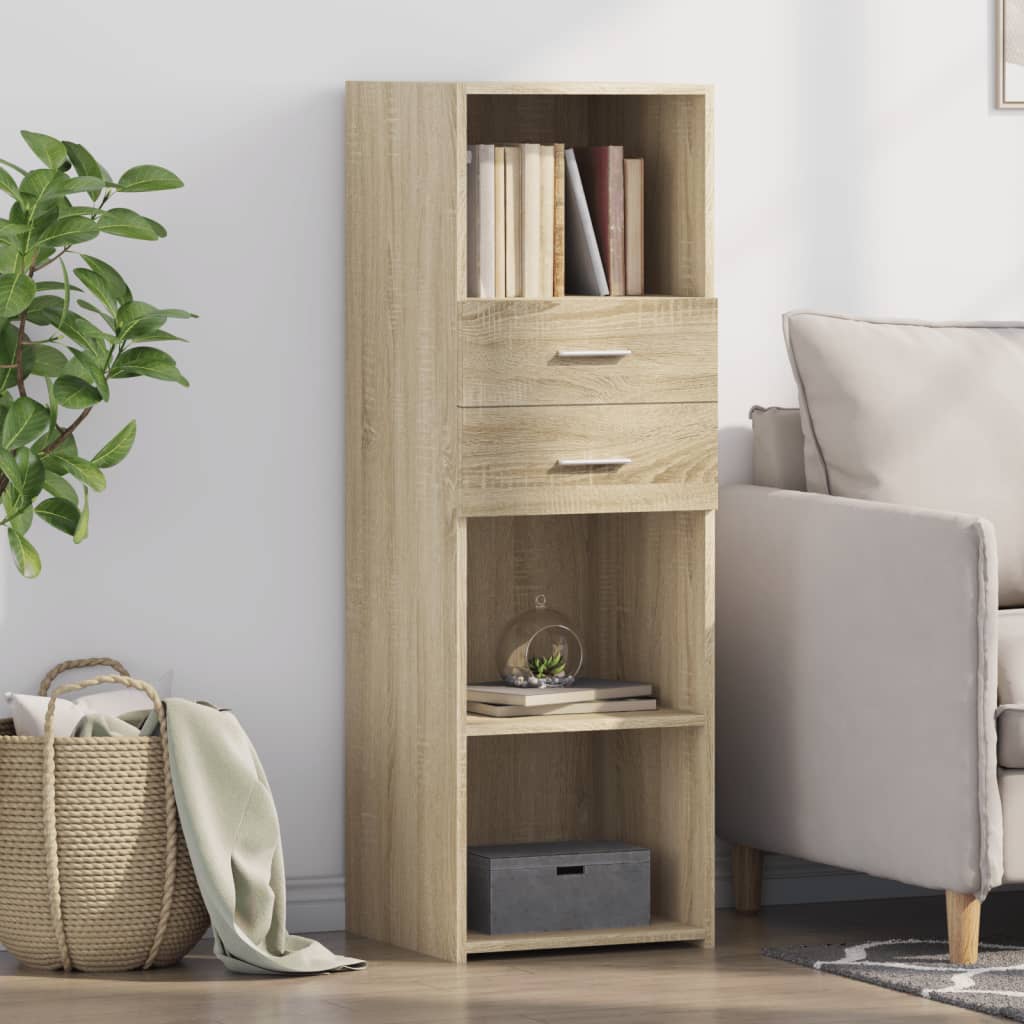 Hoge kast 40x42,5x124 cm bewerkt hout sonoma eikenkleurig is nu te koop bij PeponiXL, paradijselijk wonen!