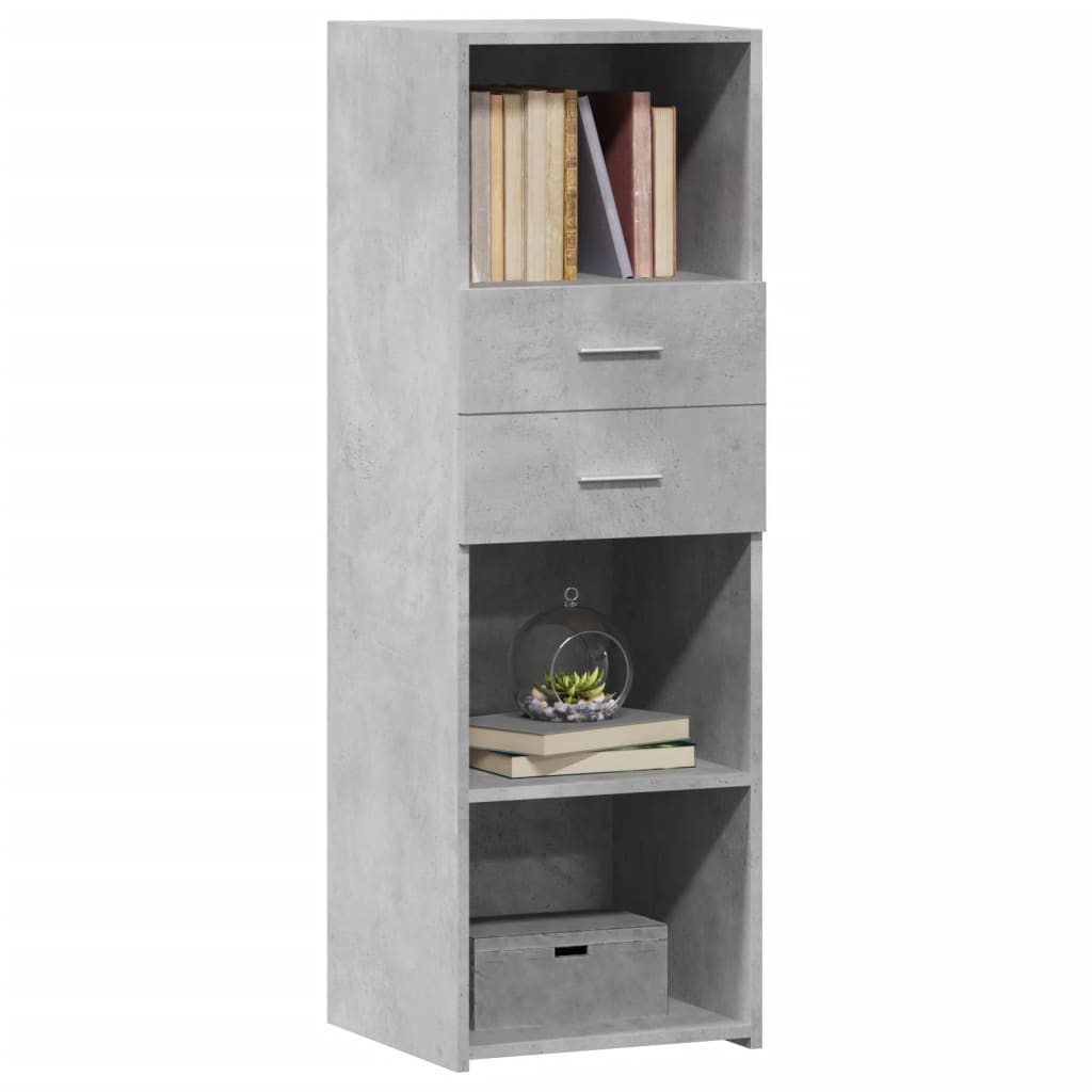 Hoge kast 40x42,5x124 cm bewerkt hout betongrijs is nu te koop bij PeponiXL, paradijselijk wonen!