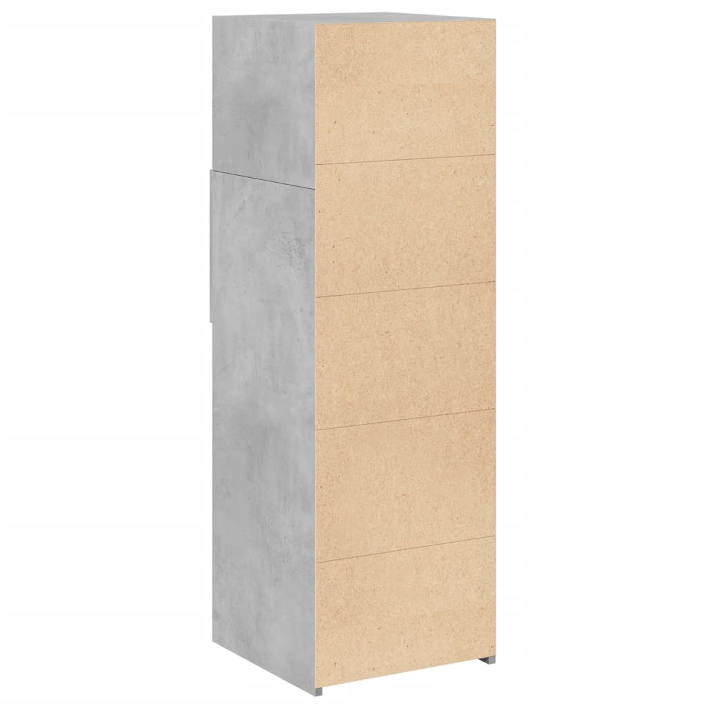 Hoge kast 40x42,5x124 cm bewerkt hout betongrijs is nu te koop bij PeponiXL, paradijselijk wonen!
