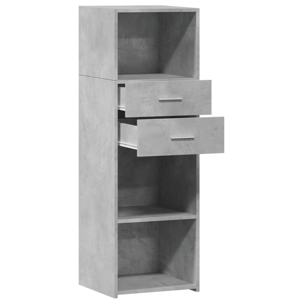 Hoge kast 40x42,5x124 cm bewerkt hout betongrijs is nu te koop bij PeponiXL, paradijselijk wonen!