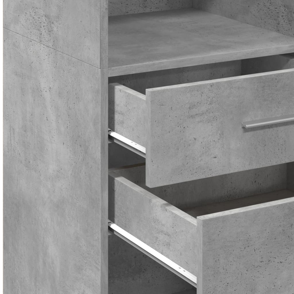 Hoge kast 40x42,5x124 cm bewerkt hout betongrijs is nu te koop bij PeponiXL, paradijselijk wonen!