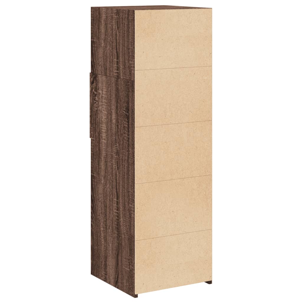 Hoge kast 40x42,5x124 cm bewerkt hout bruin eikenkleurig is nu te koop bij PeponiXL, paradijselijk wonen!