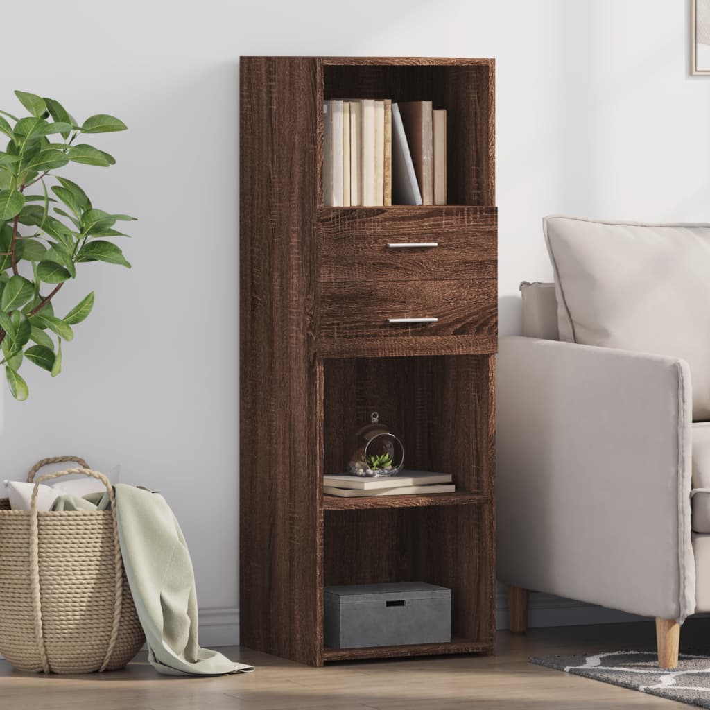 Hoge kast 40x42,5x124 cm bewerkt hout bruin eikenkleurig is nu te koop bij PeponiXL, paradijselijk wonen!