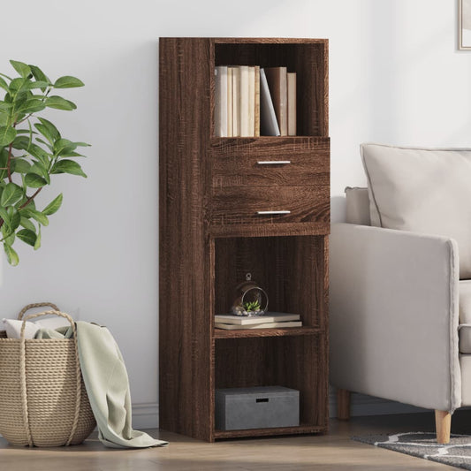 Hoge kast 40x42,5x124 cm bewerkt hout bruin eikenkleurig is nu te koop bij PeponiXL, paradijselijk wonen!