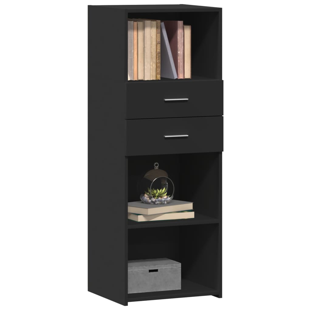 Hoge kast 45x42,5x124 cm bewerkt hout zwart is nu te koop bij PeponiXL, paradijselijk wonen!