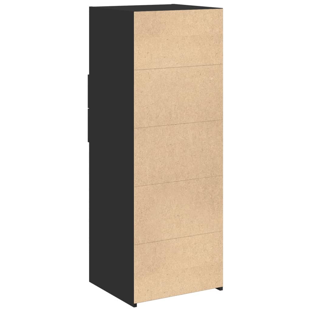 Hoge kast 45x42,5x124 cm bewerkt hout zwart is nu te koop bij PeponiXL, paradijselijk wonen!