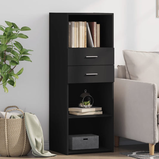 Hoge kast 45x42,5x124 cm bewerkt hout zwart is nu te koop bij PeponiXL, paradijselijk wonen!