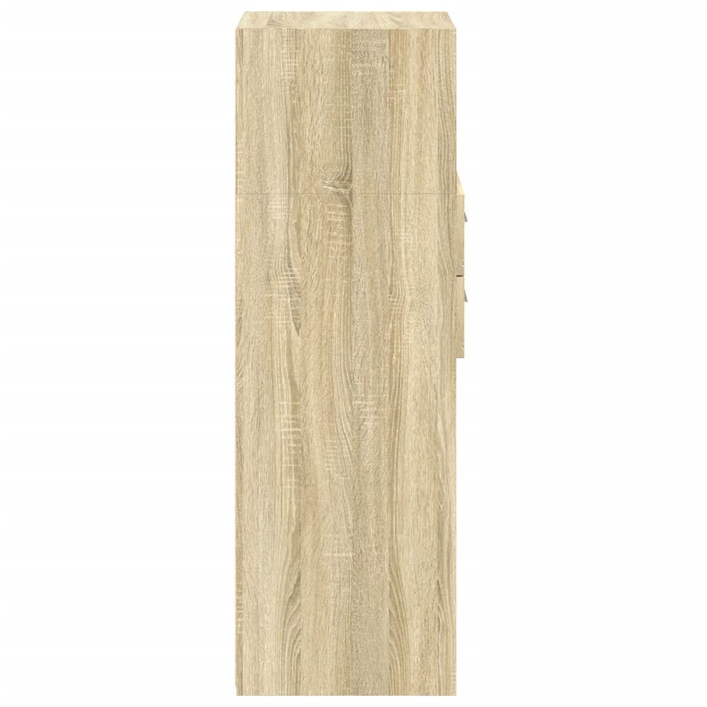 Hoge kast 45x42,5x124 cm bewerkt hout sonoma eikenkleurig is nu te koop bij PeponiXL, paradijselijk wonen!