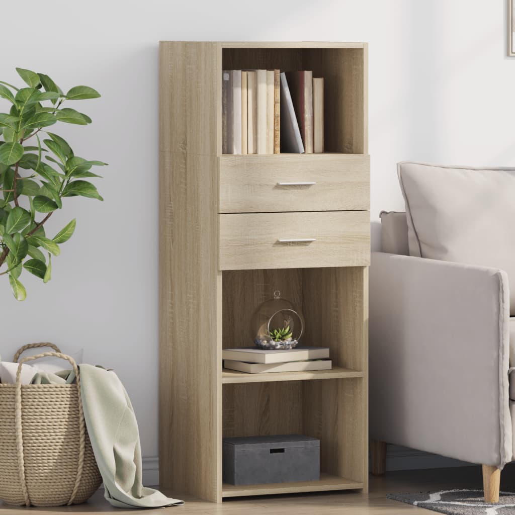 Hoge kast 45x42,5x124 cm bewerkt hout sonoma eikenkleurig is nu te koop bij PeponiXL, paradijselijk wonen!