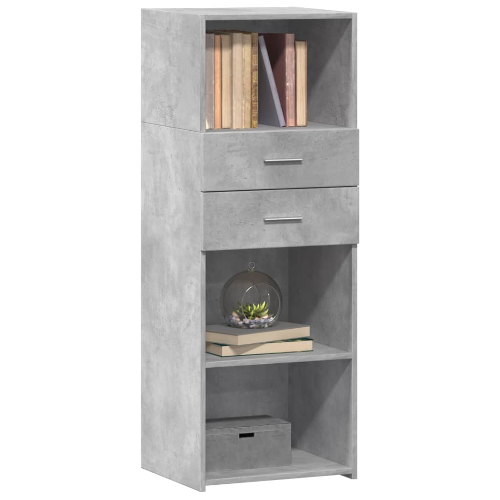 Hoge kast 45x42,5x124 cm bewerkt hout betongrijs is nu te koop bij PeponiXL, paradijselijk wonen!