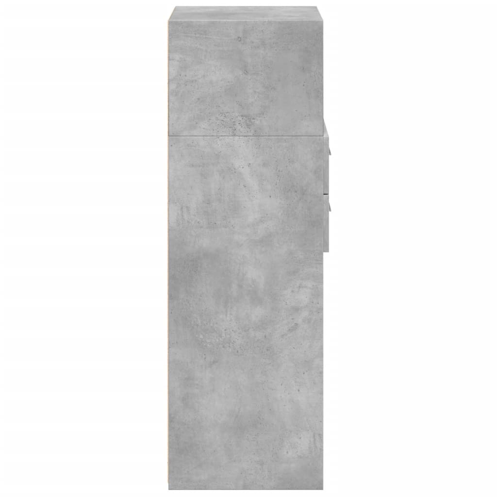 Hoge kast 45x42,5x124 cm bewerkt hout betongrijs is nu te koop bij PeponiXL, paradijselijk wonen!