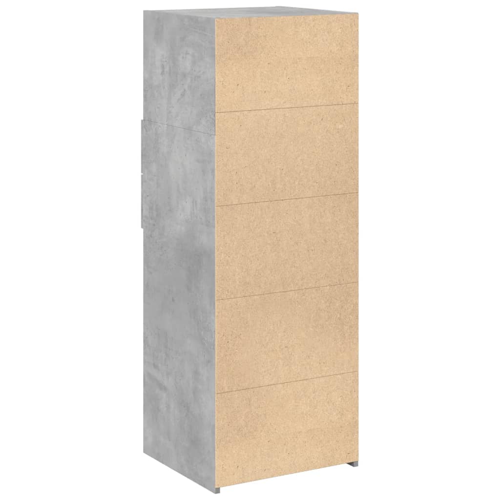Hoge kast 45x42,5x124 cm bewerkt hout betongrijs is nu te koop bij PeponiXL, paradijselijk wonen!