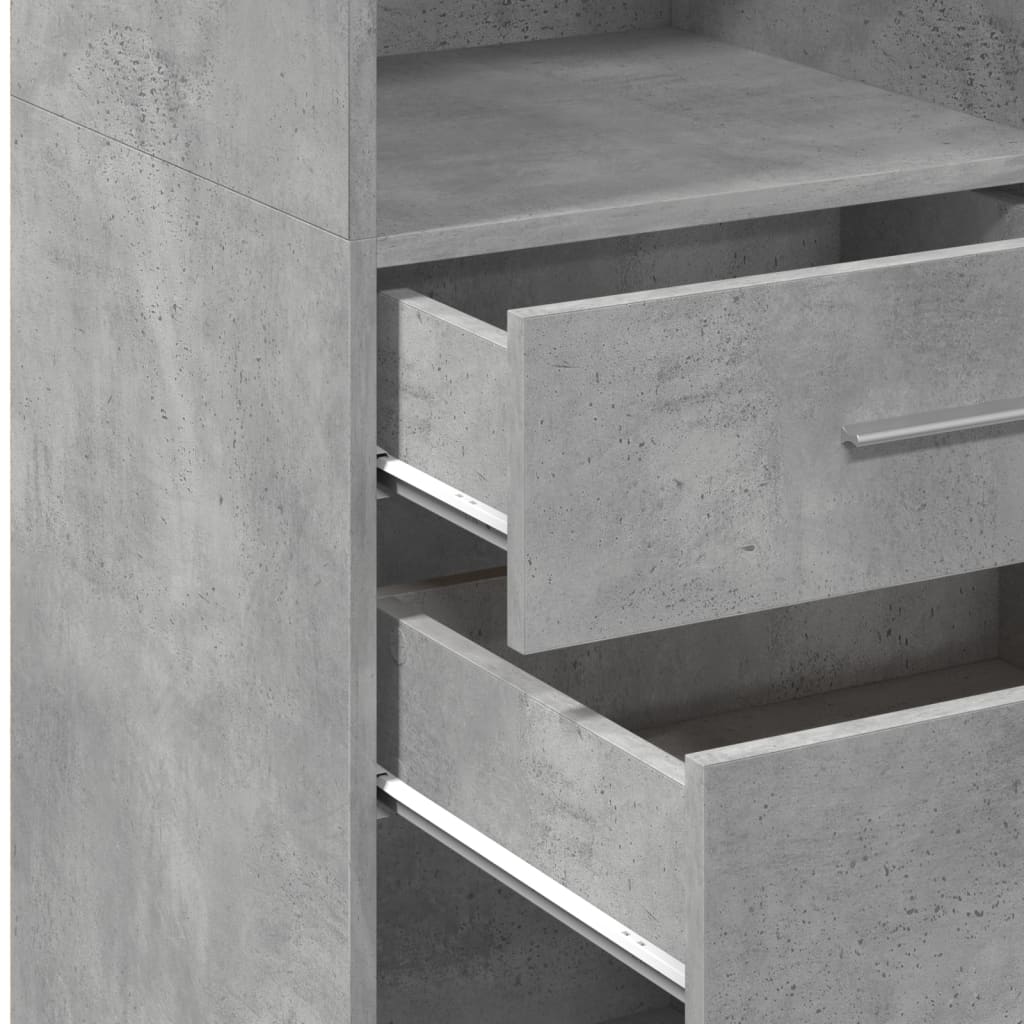 Hoge kast 45x42,5x124 cm bewerkt hout betongrijs is nu te koop bij PeponiXL, paradijselijk wonen!