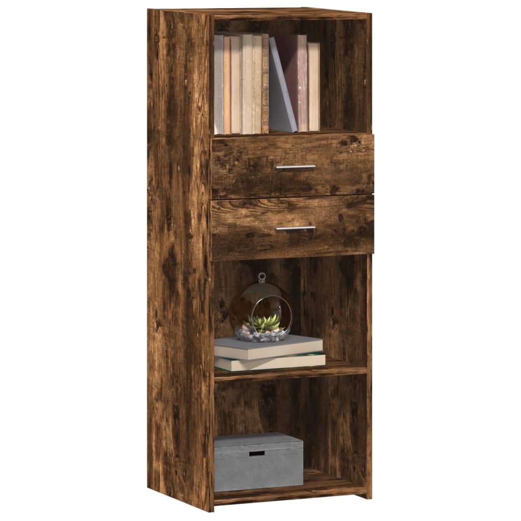 Hoge kast 45x42,5x124 cm bewerkt hout gerookt eikenkleurig is nu te koop bij PeponiXL, paradijselijk wonen!
