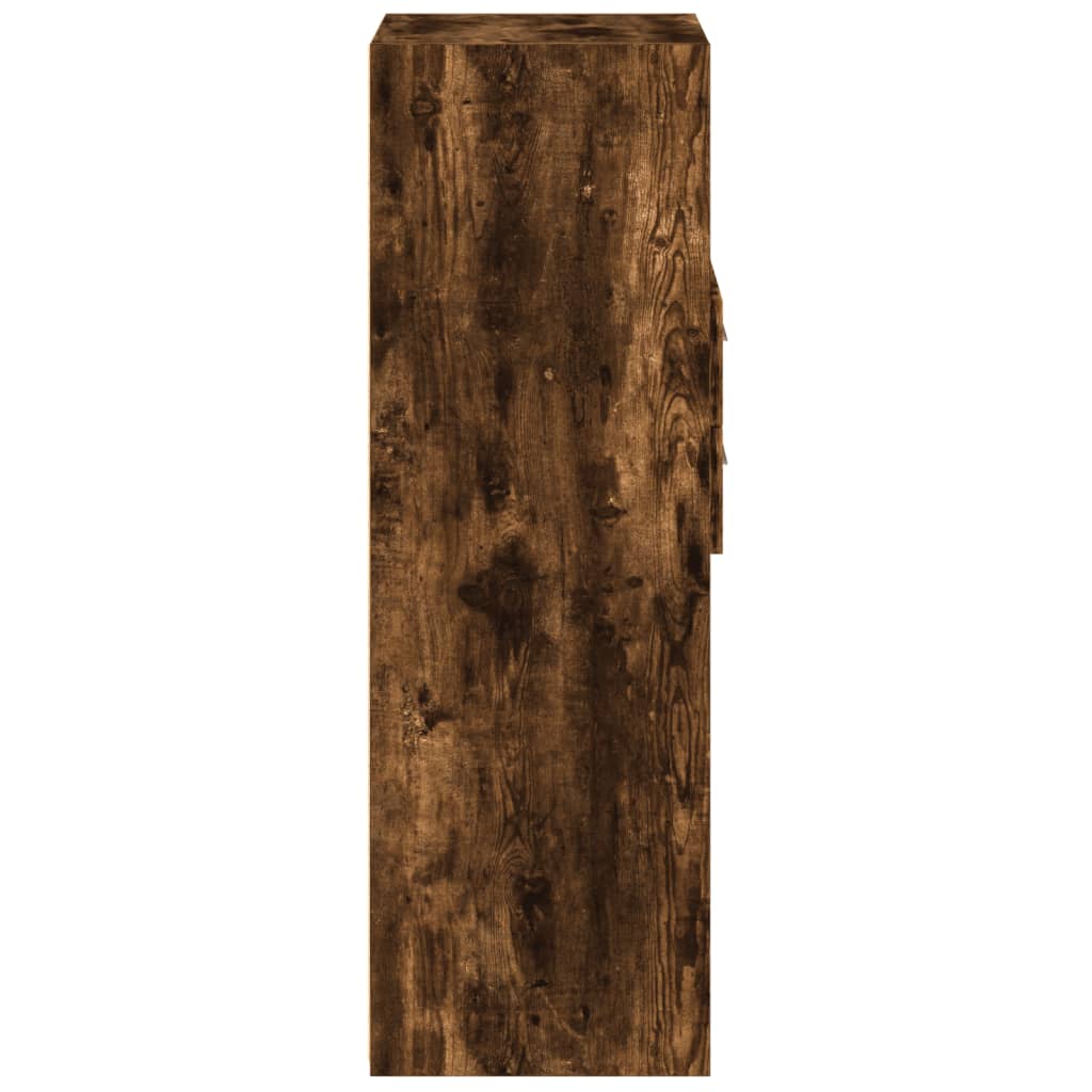Hoge kast 45x42,5x124 cm bewerkt hout gerookt eikenkleurig is nu te koop bij PeponiXL, paradijselijk wonen!