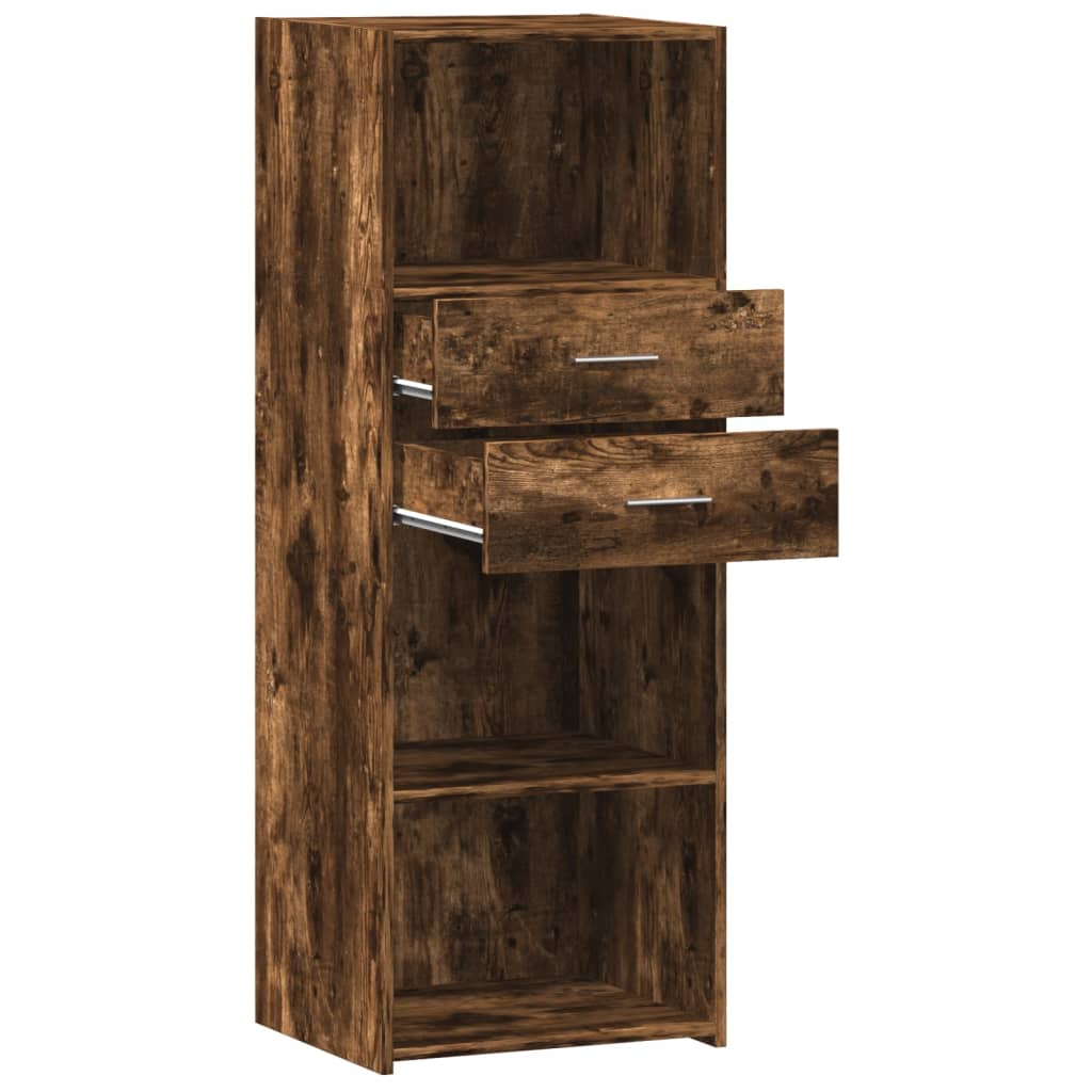 Hoge kast 45x42,5x124 cm bewerkt hout gerookt eikenkleurig is nu te koop bij PeponiXL, paradijselijk wonen!