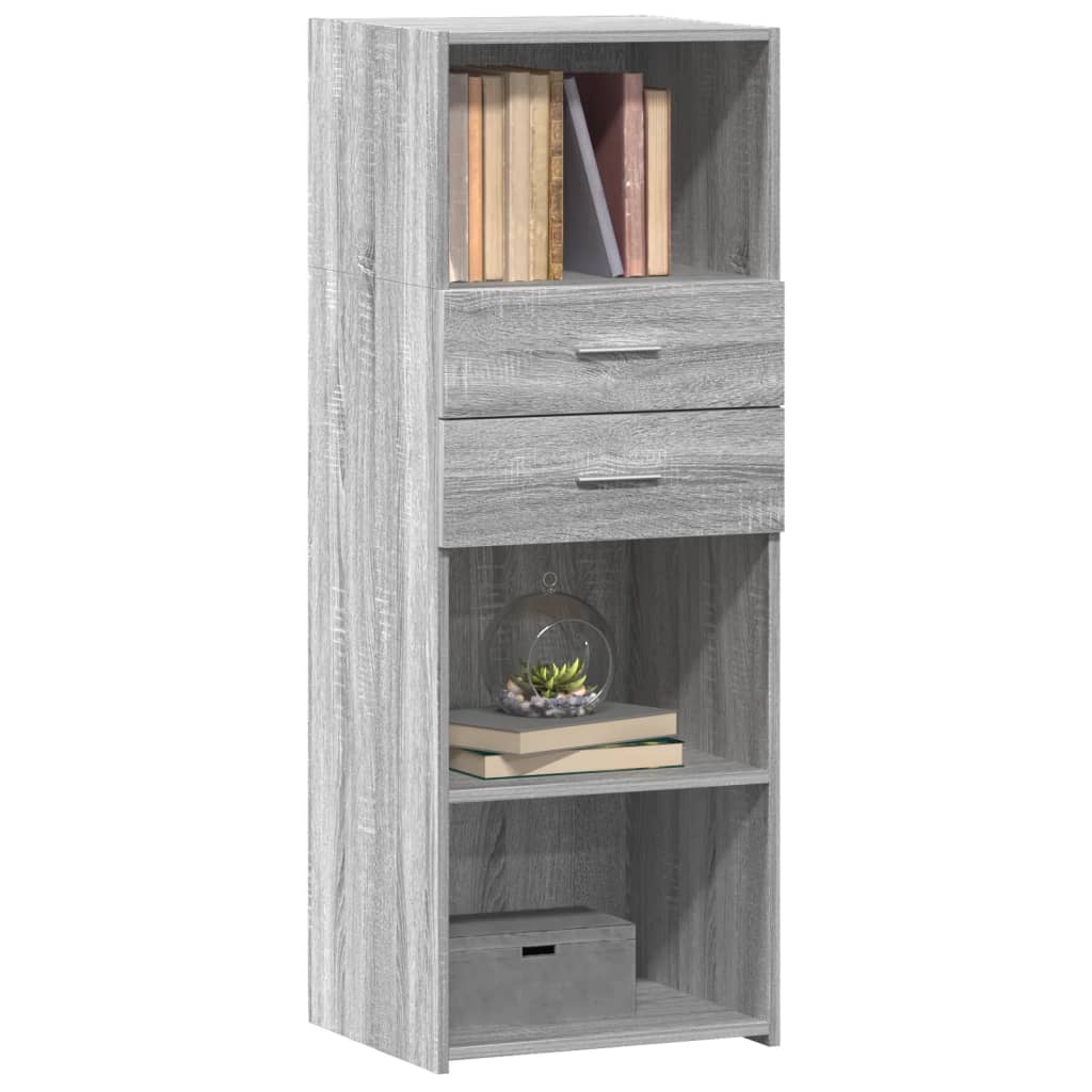Hoge kast 45x42,5x124 cm bewerkt hout grijs sonoma eikenkleurig is nu te koop bij PeponiXL, paradijselijk wonen!