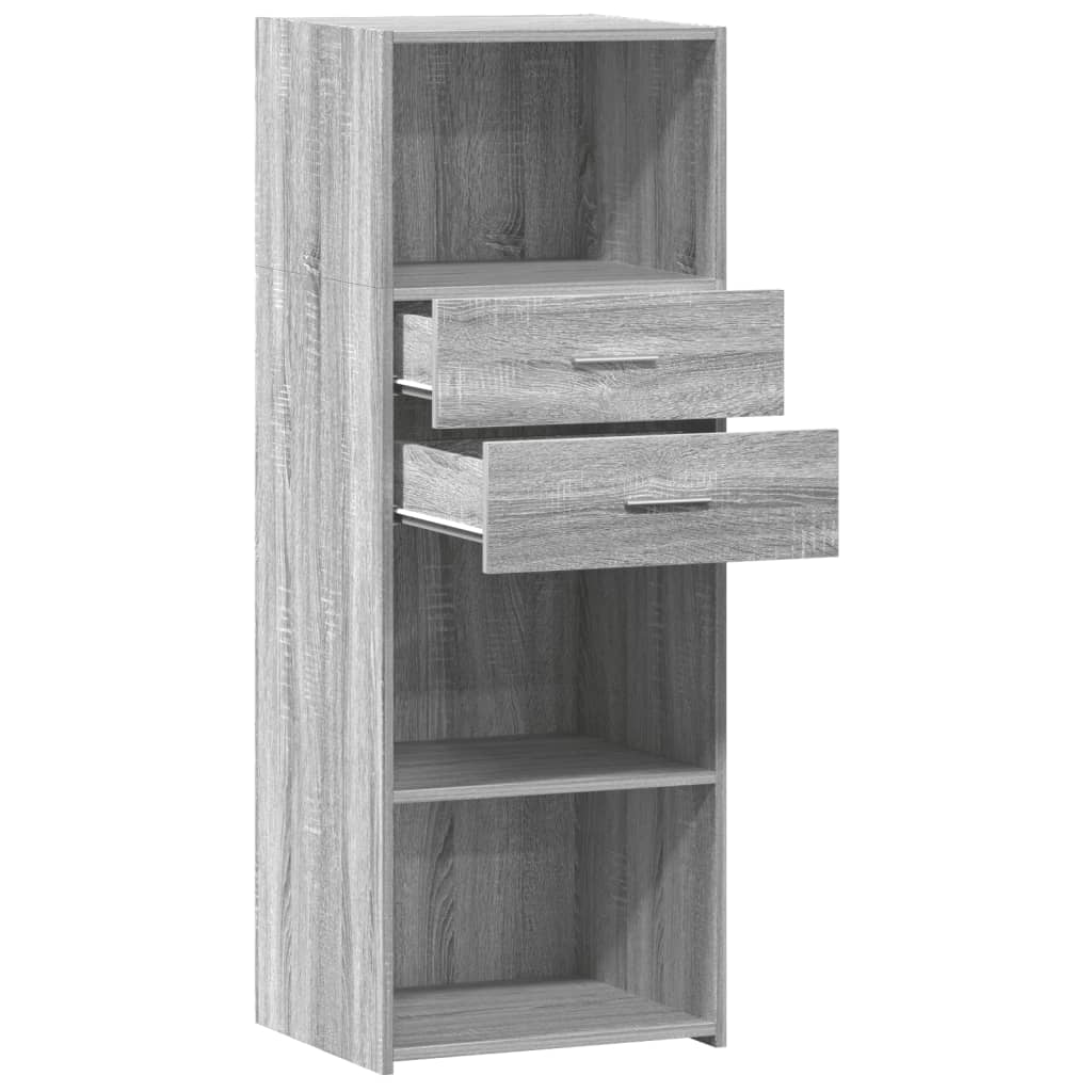 Hoge kast 45x42,5x124 cm bewerkt hout grijs sonoma eikenkleurig is nu te koop bij PeponiXL, paradijselijk wonen!