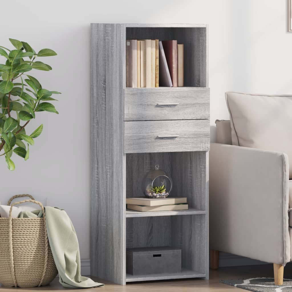 Hoge kast 45x42,5x124 cm bewerkt hout grijs sonoma eikenkleurig is nu te koop bij PeponiXL, paradijselijk wonen!