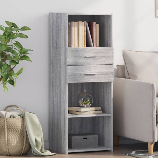 Hoge kast 45x42,5x124 cm bewerkt hout grijs sonoma eikenkleurig is nu te koop bij PeponiXL, paradijselijk wonen!
