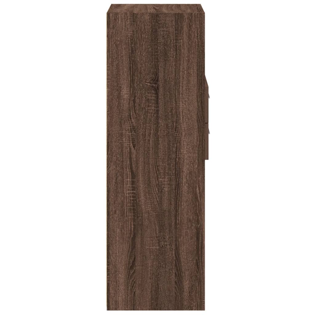 Hoge kast 45x42,5x124 cm bewerkt hout bruin eikenkleurig is nu te koop bij PeponiXL, paradijselijk wonen!